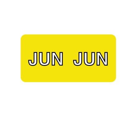 Nevs Label, Monthly Tab June 3/4" x 1-1/2" White w/Yellow & Black Reverse XM-T-JUN